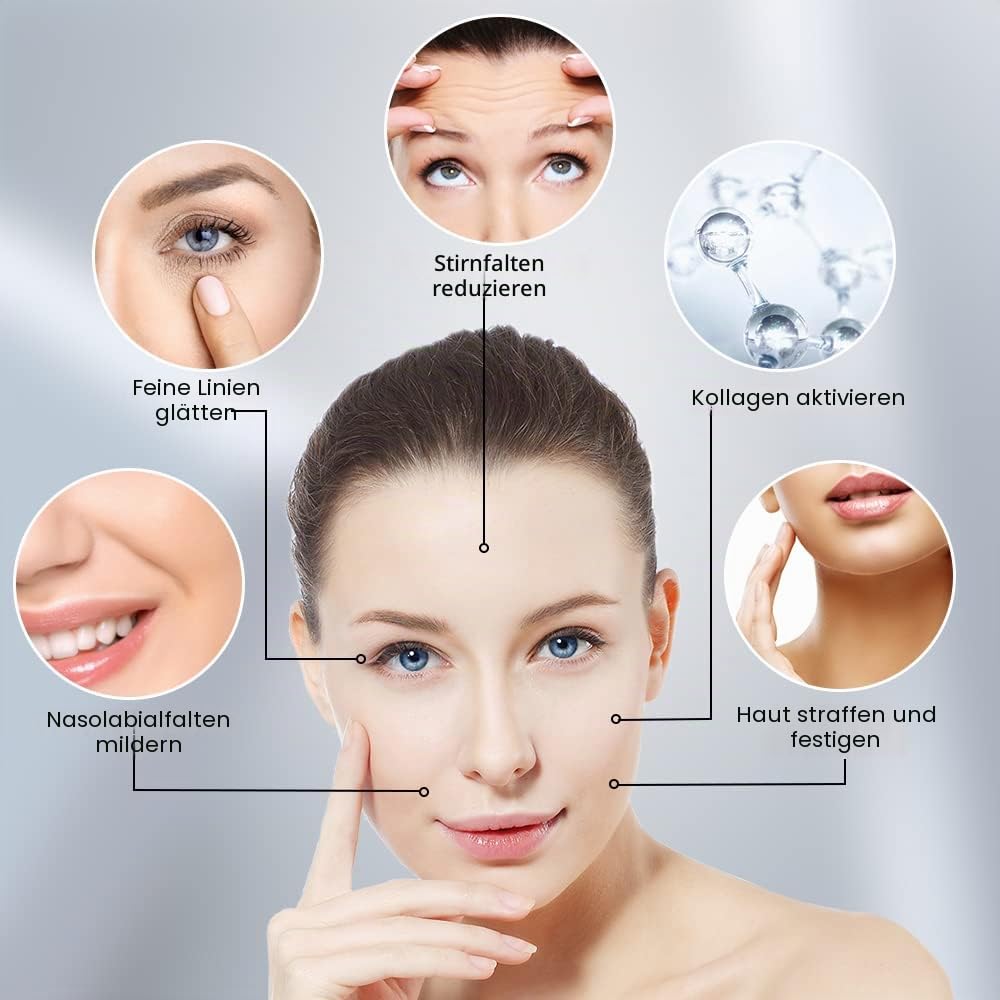 TOUCHBeauty RF EMS Gesichtsmassagegerät Anti Aging für Faltenentfernung Hautstraffung, großflächige Heizung, 5 EMS-Stufen, Sicherheitssensor, elektrischer Gua Sha Effekt, Profi Anti Aging