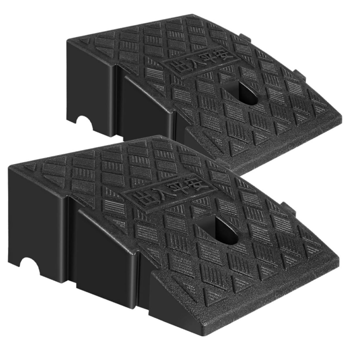 2 Piezas Rampa de Entrada de Plástico Negro para Sillas de Ruedas