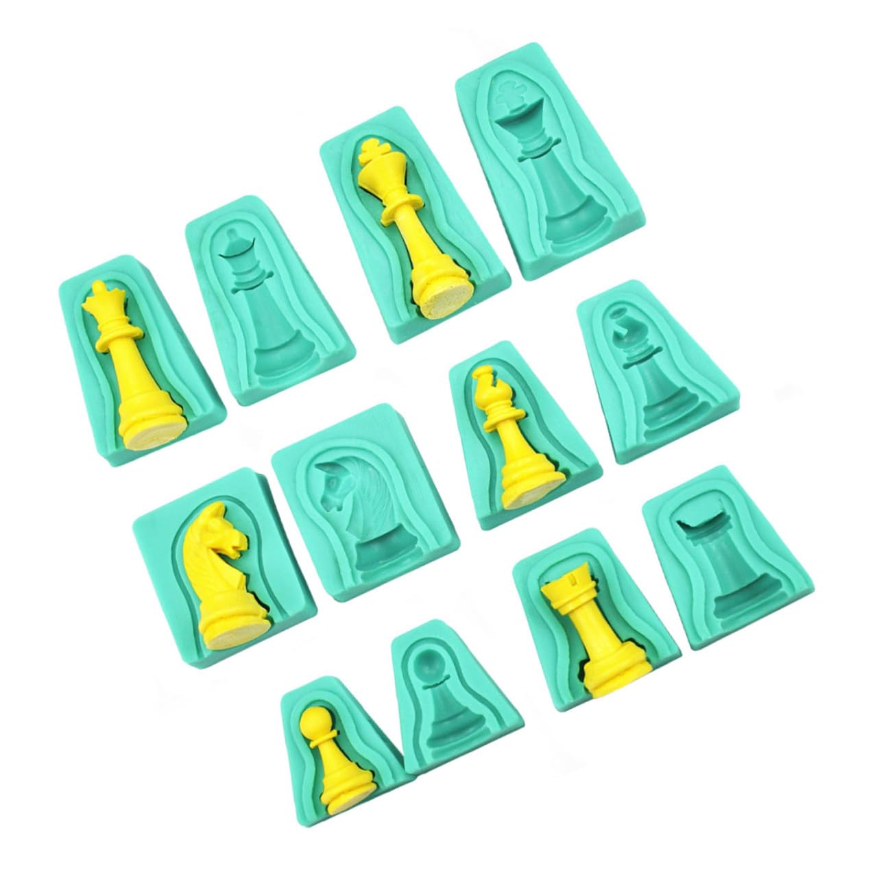 Stampo per Cioccolato a Scacchi in Silicone 12 Pezzi Verde | Dolci e Fondente, Flessibile Antiaderente, Design Creativo, Adatto a Preparazioni Fai da Te