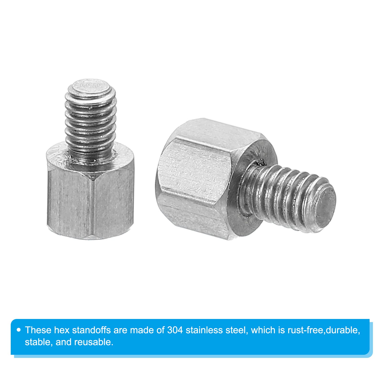 PATIKIL M3x4mm+4mm Male-Female Hex Standoff, 20 Pack Stainless Steel PCB Standoffs Screws for Motherboards Computer Cases - Image 4