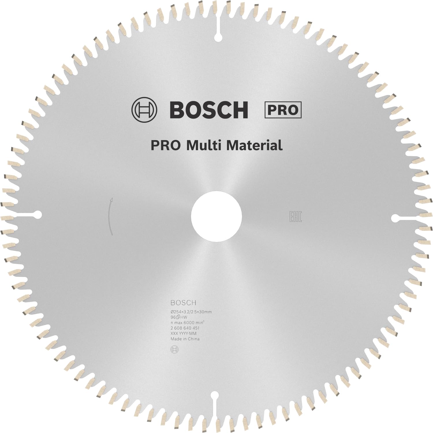Bosch Professional Accessories Çok Amaçlı Daire Testere Bıçağı, 254 * 30 mm, 96 Diş, Gri, 1 Adet
