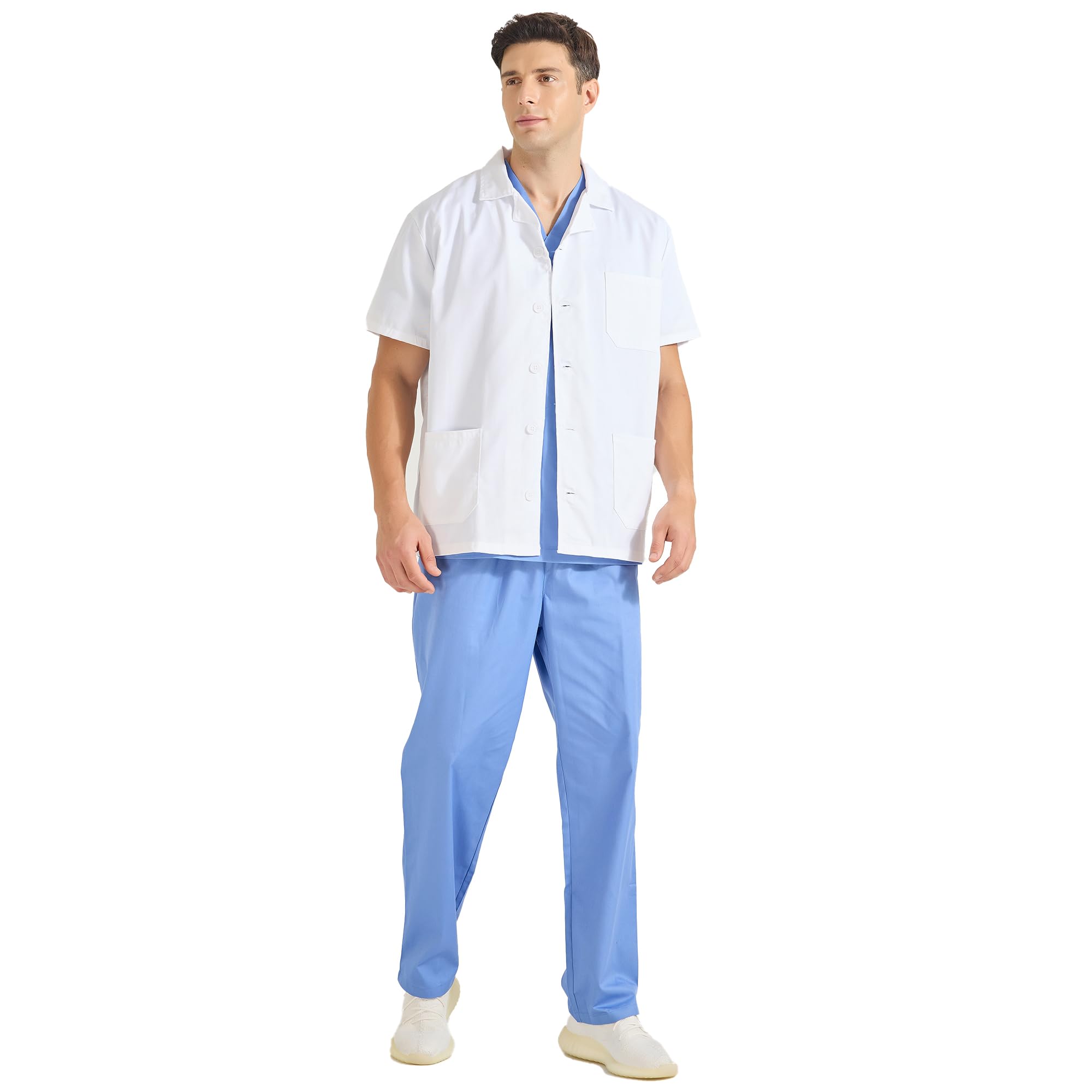 Misemiya - blouse blanche chimie unisexe - blouse medicale homme - blouse laboratoire homme - blouse de travail femme 8165