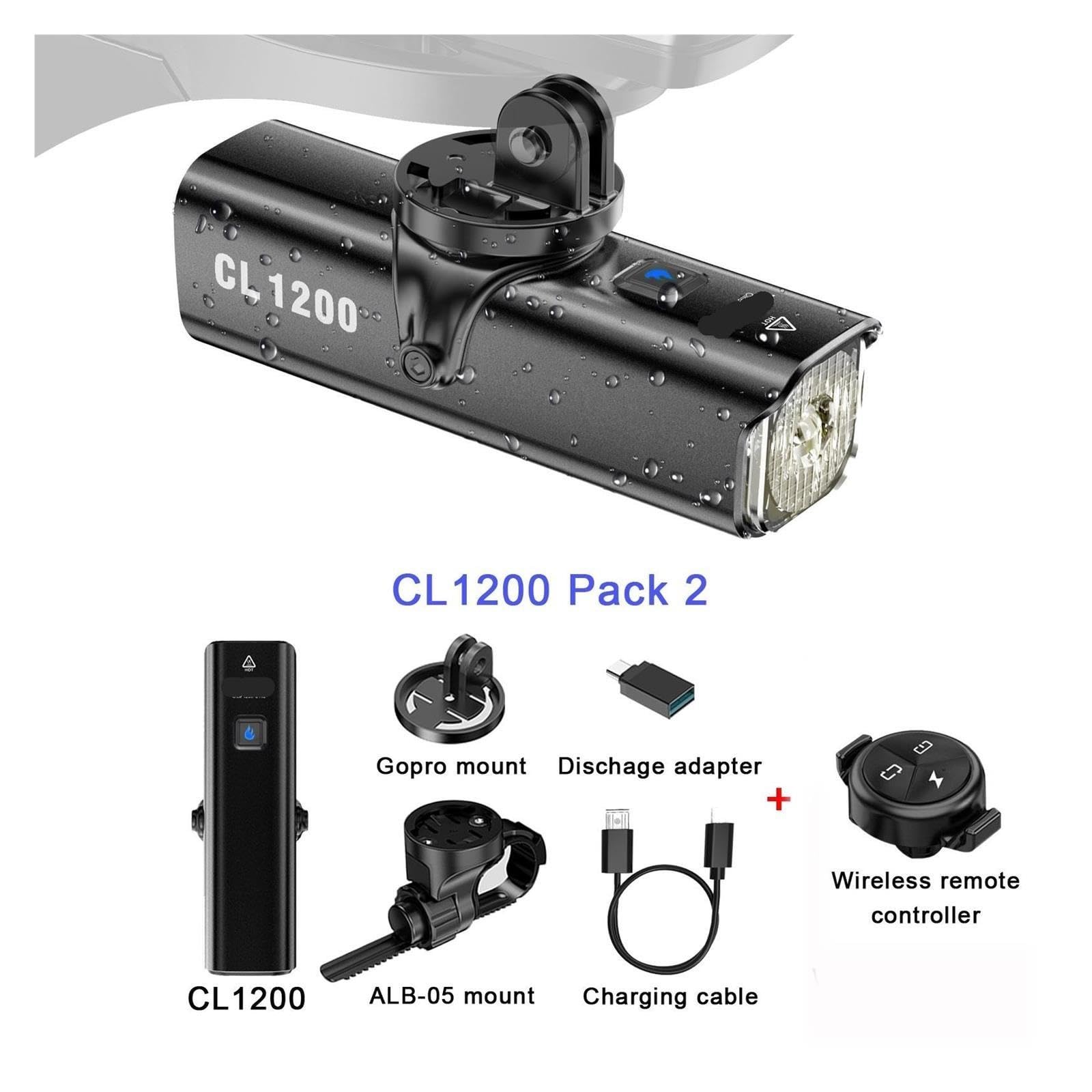 1 Ensemble d'éclairage de vélo télécommandé Intelligent CL1200
