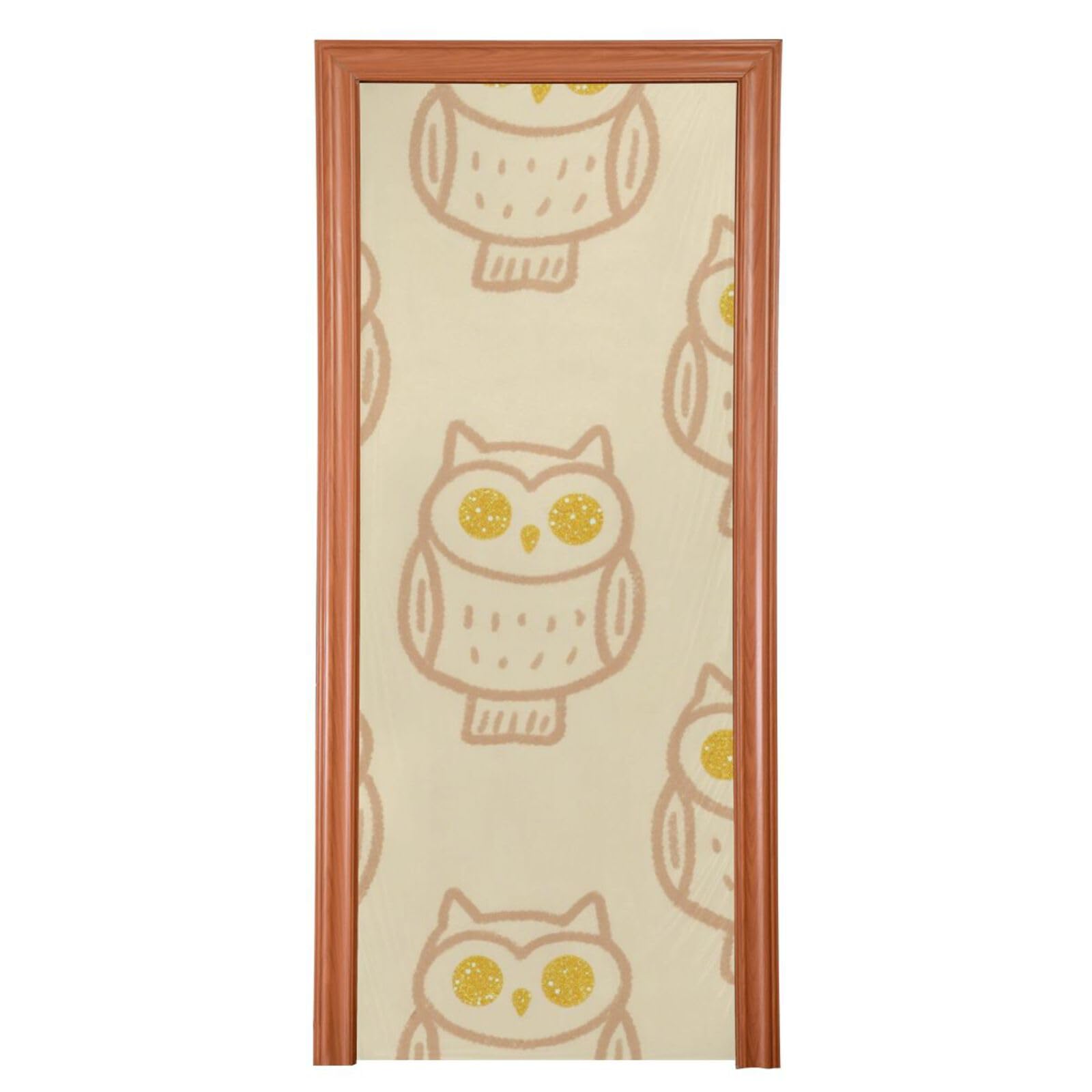Couverture de porte vintage hibou oiseau jaune 35 x 79 cm été maison M