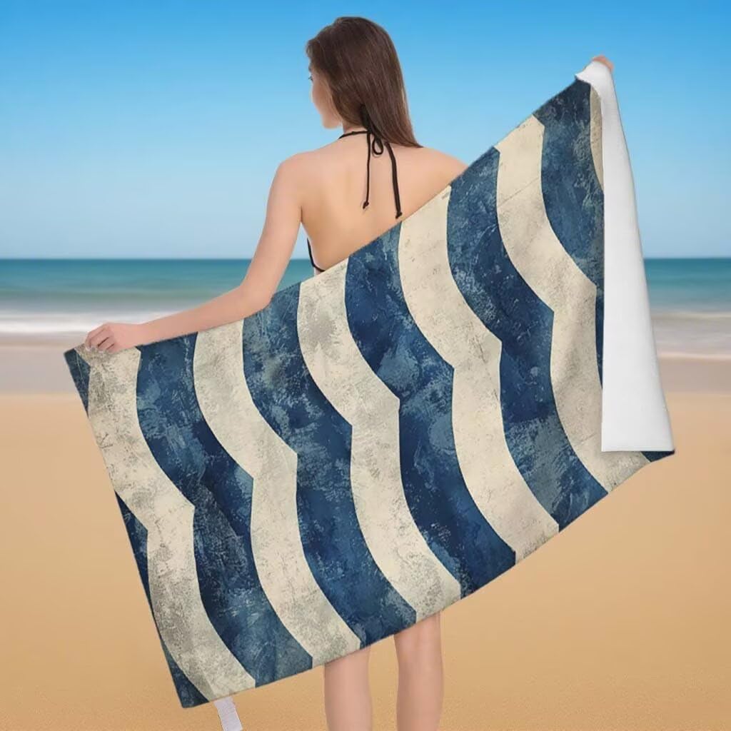 Telo Mare XXL 220x100cm/35x70cm, 2 Set Telo Mare Microfibra Semplicità Asciugamano Palestra Uomo, Antisabbia, Leggero, Asciugatura Rapida, Teli da Spiaggia Grandi Accessori per Camping Natation G-67