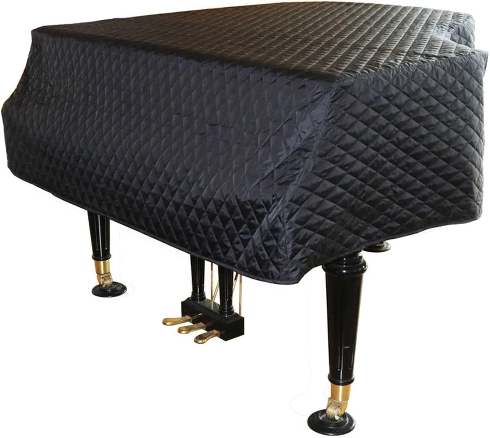 Copertura per Pianoforte a Coda, Copertura per Pianoforte a Coda Ispessita Copertura per Pianoforte Copertura Triangolare con Motivo Trapuntato/L|Black Piano Cover