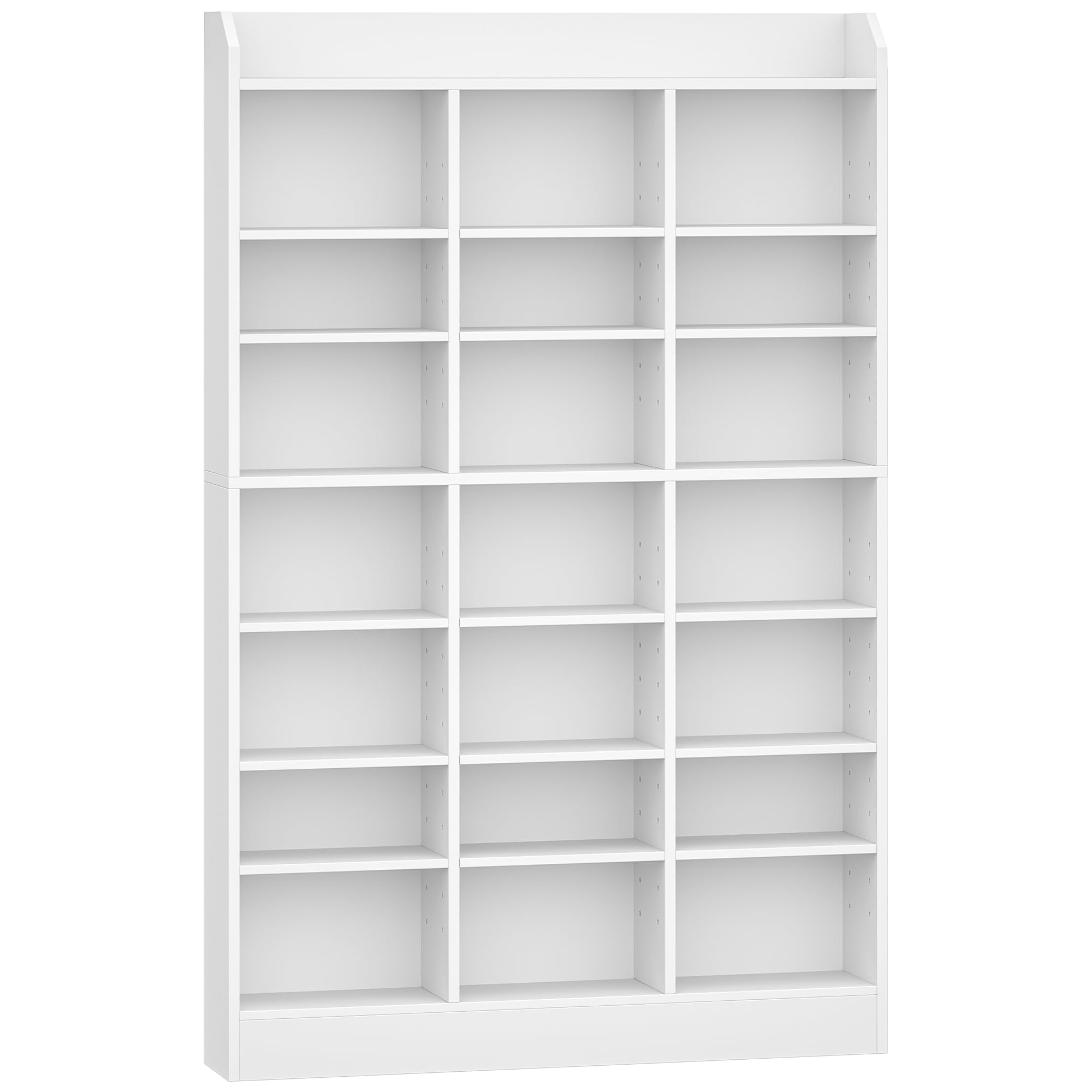 Hzuaneri Étagère Bibliothèque, Rangements pour CD et DVD 8 Niveaux, Meuble de Rangement multimédia, Armoire de Rangement CD pour 747 CDs pour Le Salon, Bureau, 17 x 100 x 154,5 cm, Blanc CR18003X