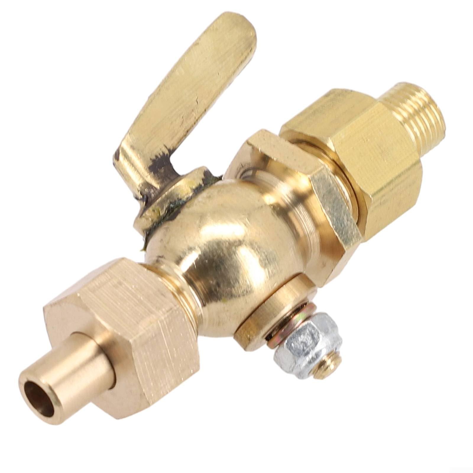 Long Lasting Water Tap with Male Bronze Brass Handle, 18 14 38 12 34 Sizes, Brass Drain Petcock Shut Off Valve, Heavy Duty Bronze Brass Handle Faucet Petcock Tap Water, Various Sizes(1/8 for BSP)