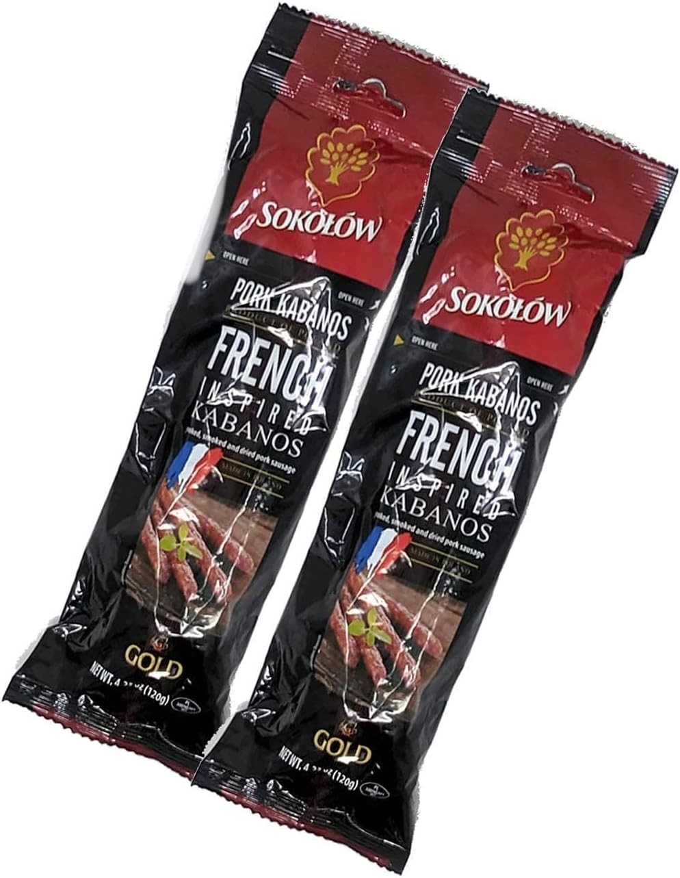 Pork Kabanos - Thin French Inspired Kabanosy Sokolow (2 Pack)