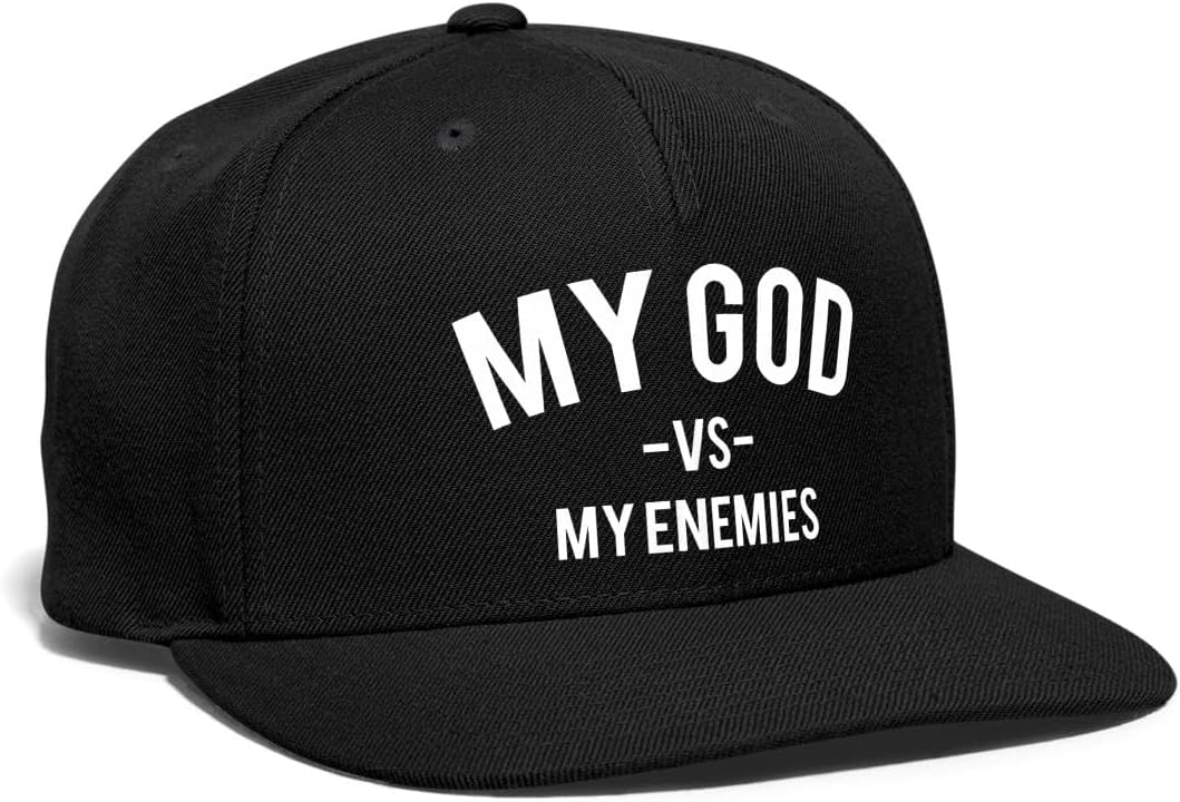 Spreadshirt My God vs My Enemies Snapback Cap