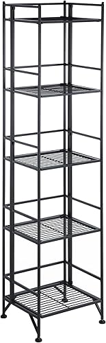 Convenience Concepts Designs2Go - Estante para almacenamiento extra de 2pisos metal plegable Metal Negro