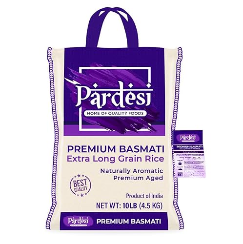 Arroz basmati de grano extra largo premium 10LB - Sabor aromático - Calidad de restaurante