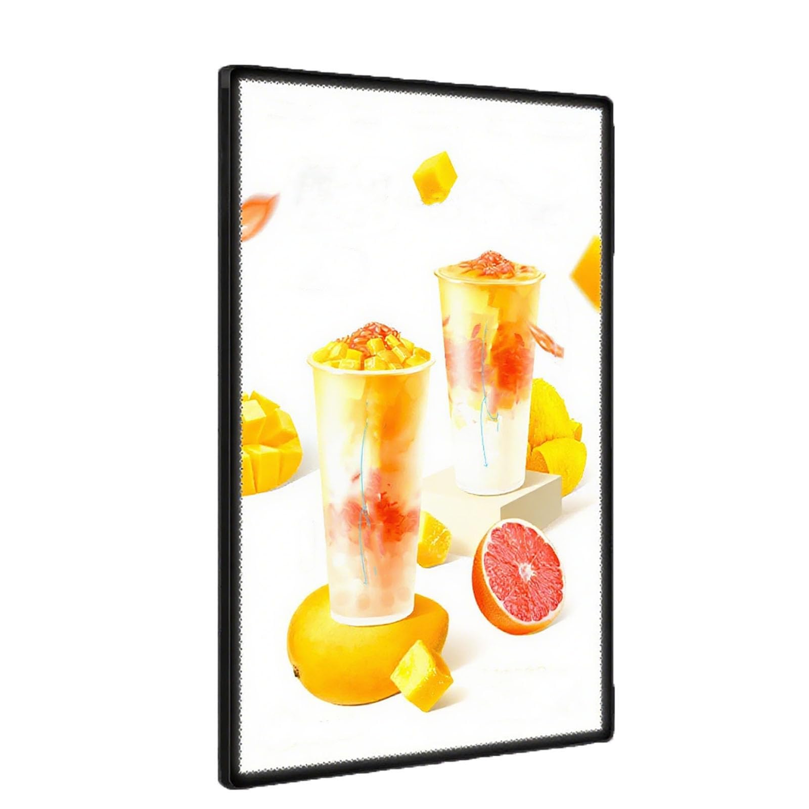 Caja de luz LED, marco delgado, letrero de menú, marco de fotos, exhibición publicitaria para restaurantes, 50 x 70 cm