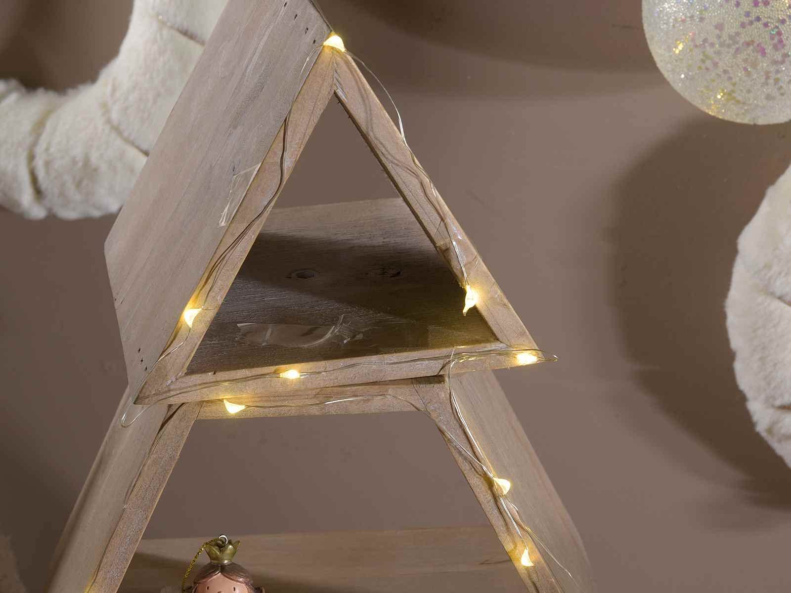 Albero di Natale in legno con mensole altezza 1,24 metri decorazione per la casa allestimento per vetrine e negozi