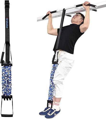 Brebebe Bandas de asistencia para dominadas, expansor de pecho, bandas de resistencia con asas, látex natural, carga de 200 libras, para barbilla,