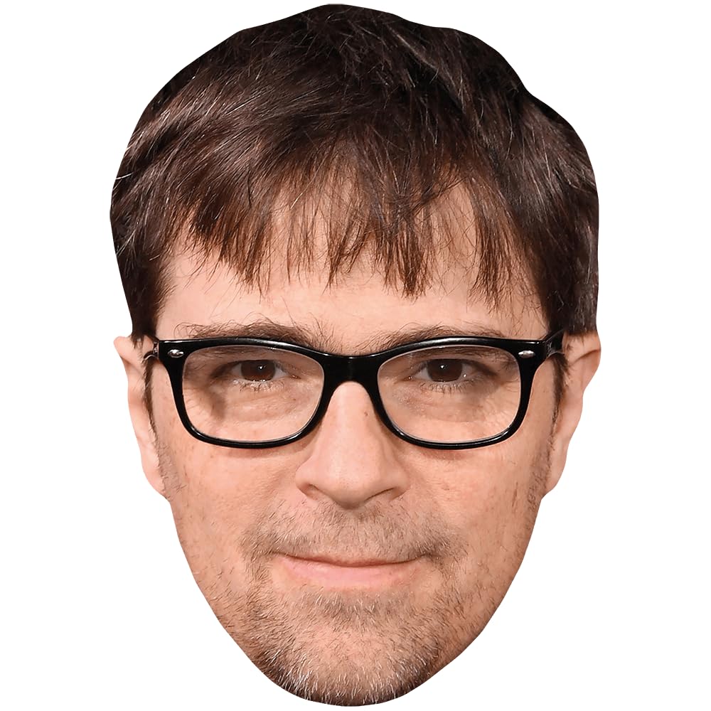 Rivers Cuomo (Stubble) Celebrity Mask, Flat Card Face, Fancy Dress Mask