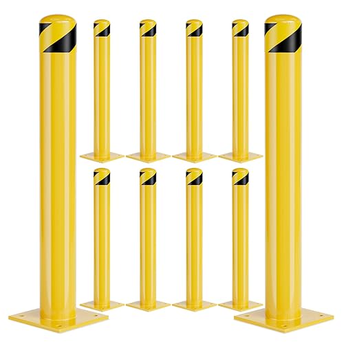 Miniatura 10 de Poste de bolardo de seguridad, bolardos de acero de 36 pulgadas de altura, bolardo de estacionamiento de 4.5 pulgadas de diámetro, poste de barrera