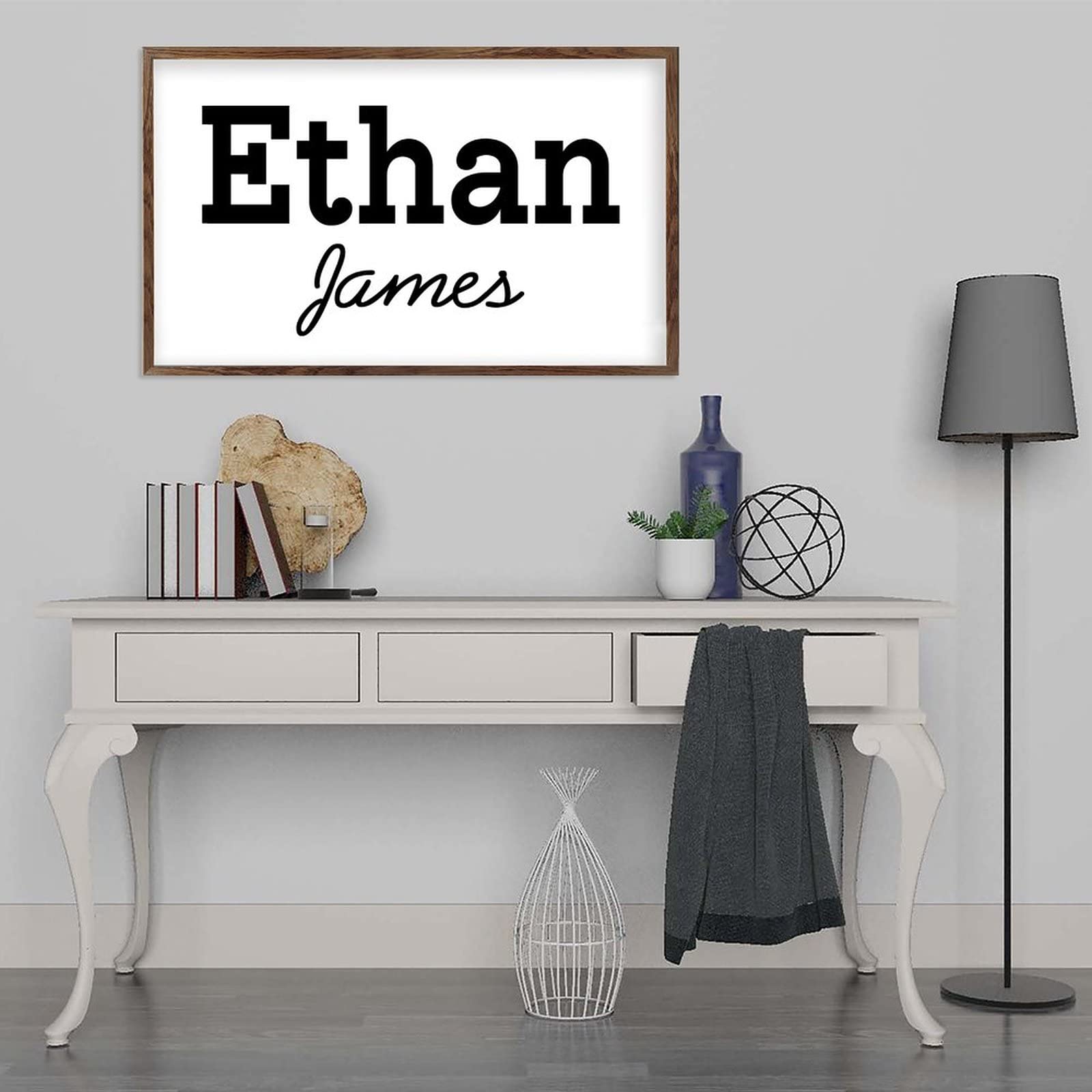 by Unbranded Placas de madera motivacionales con nombre de guardería personalizado, marco de madera, 12 x 22 pulgadas, letreros de madera pintados retro para decoración del hogar de pared