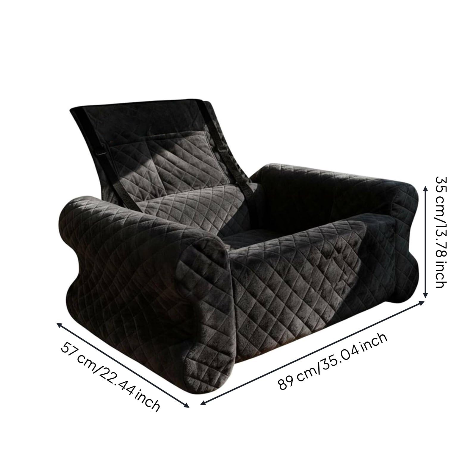 Cuscino Auto per Cani Cuccia Auto per Lettino da Viaggio per con Struttura Ergonomica E Interno Morbido Cinghie di E Tappetino Estraibile Adatto Guida Bagagliaio Soggiorno Gite, Nero