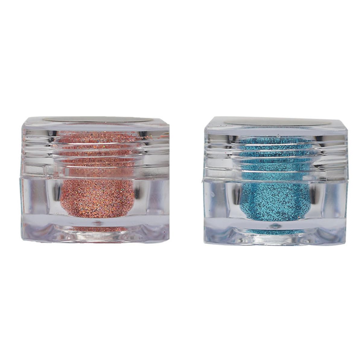 Veoni BELLE Set of 2 Professional Glitter Eyeshadow Metallic Loose Powder Pigment 5gm Each (Peach & Turquoise)