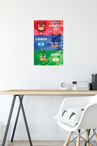 Miniatura 10 de Trends International PJ Masks - Póster de pared de trío, 22.375 x 34 pulgadas, versión enmarcada en negro