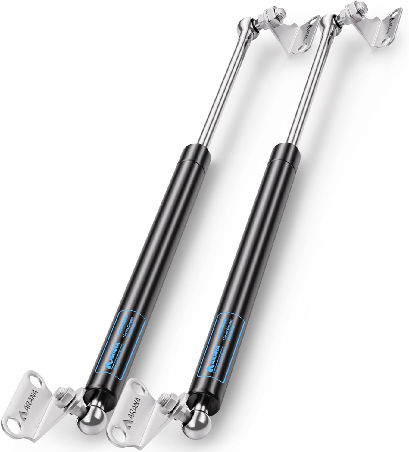 ARANA Gas Struts 20 inch 150lb with Brackets (2 Pack) - Heavy Duty Lift Support for RV Bed Hatch & Cellar Door - Hydraulic Spring Shocks for Camper Bed, Muphy Bed, Food Truck Window