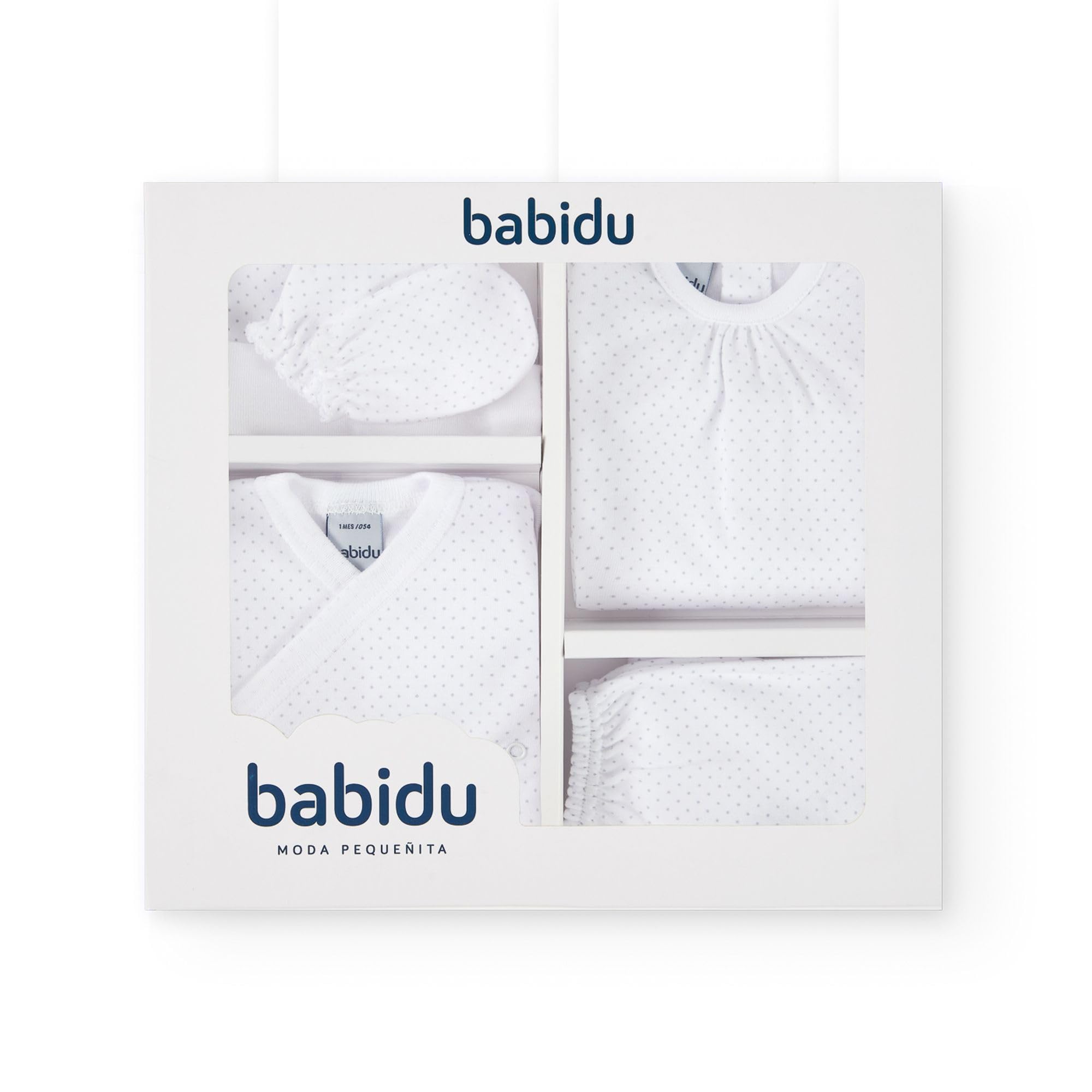 BABIDU | Set Bebé 5 Piezas 100% Algodón con Body, Gorro, Camiseta, Polaina y Manoplas, Ropa Suave para Recién Nacido Niño y Niña, Canastilla Regalo Bebé Primera Puesta Unisex