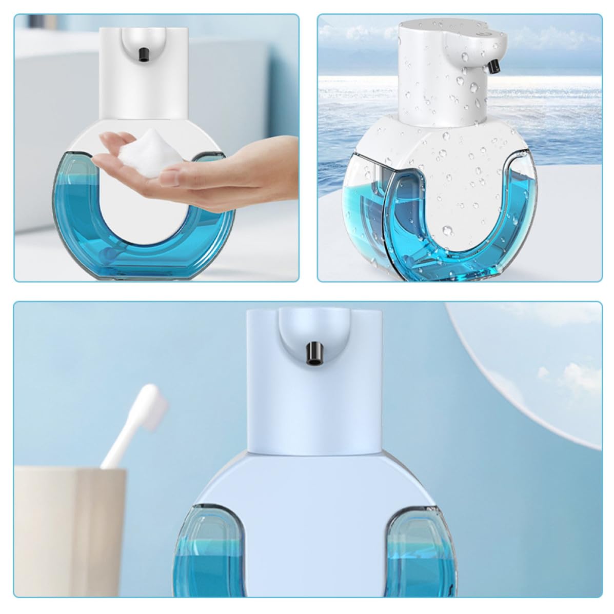 Dispensador Automático de Jabón Espumoso para Manos Sensor, Capacidad 430ml, Material Abs Secado Fácil para Uso en Casa