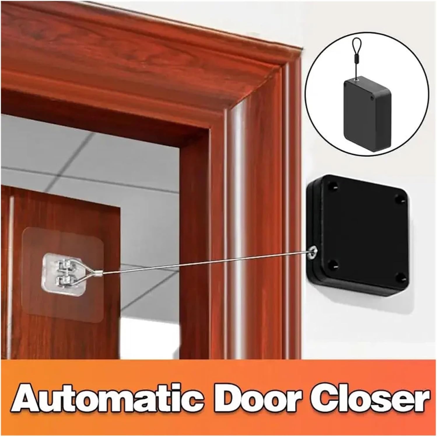 Automatic Induction Door Closer, Punch-Free and Adjustable Surface Door Stop(B 800G Pull)
