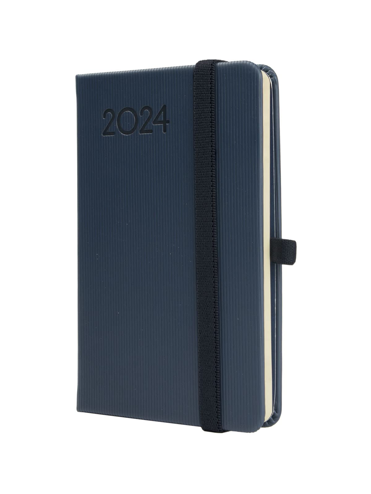 Finocam - Agenda 2024 Mínimal Textura Semana Vista Horizontal Enero 2024 - Diciembre 2024 (12 meses) Azul Español
