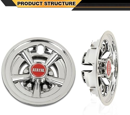 Miniatura 3 de Juego de 4 fundas para ruedas de carrito de golf, 8 pulgadas, color plateado, compatibles con EZGO, Club Car y Yamaha con ruedas de acero estándar