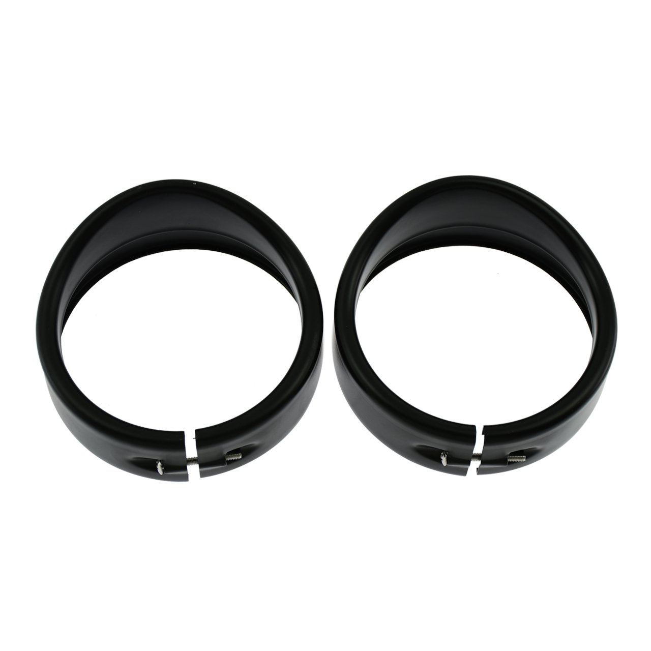 HDBUBALUS Motorcycle 4.5 Inch Fog Light Tirm Ring Visor Style 4 1/2" Auxiliary Light Passing Lamp Bezel Compatible with Harley Touring Road King Black 1 Pair