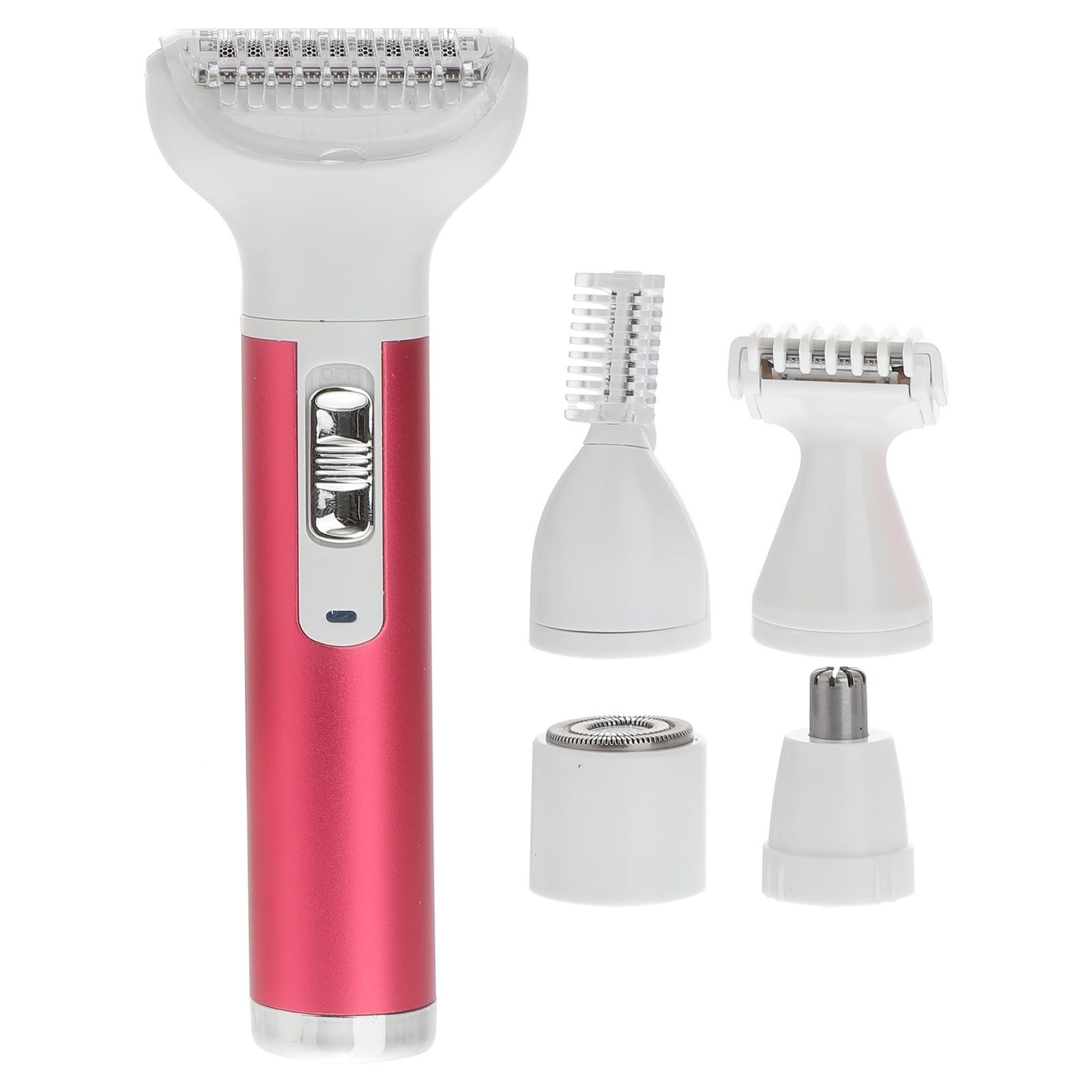 Afeitadora Eléctrica Mujer Recargable USB Roja, Depiladora Facial y Corporal Cuchillas Precisas, Recortadora Cejas y Vello Nasal para Cuidado Personal Diario