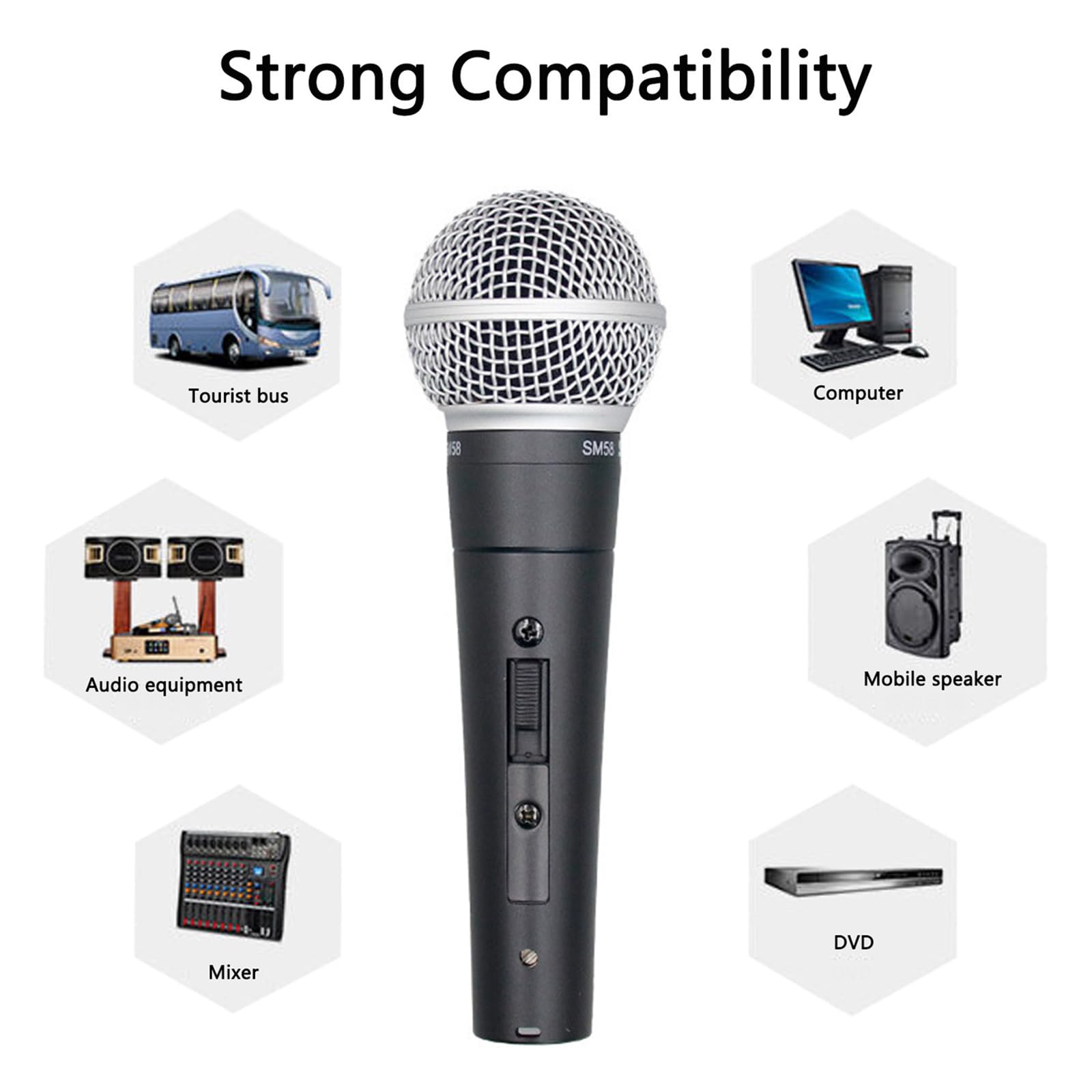 Singing Machine Corded Microphones for Karaoke Unidirectional Dynamic Vocal Microphones for Karaoke Machine Speakers