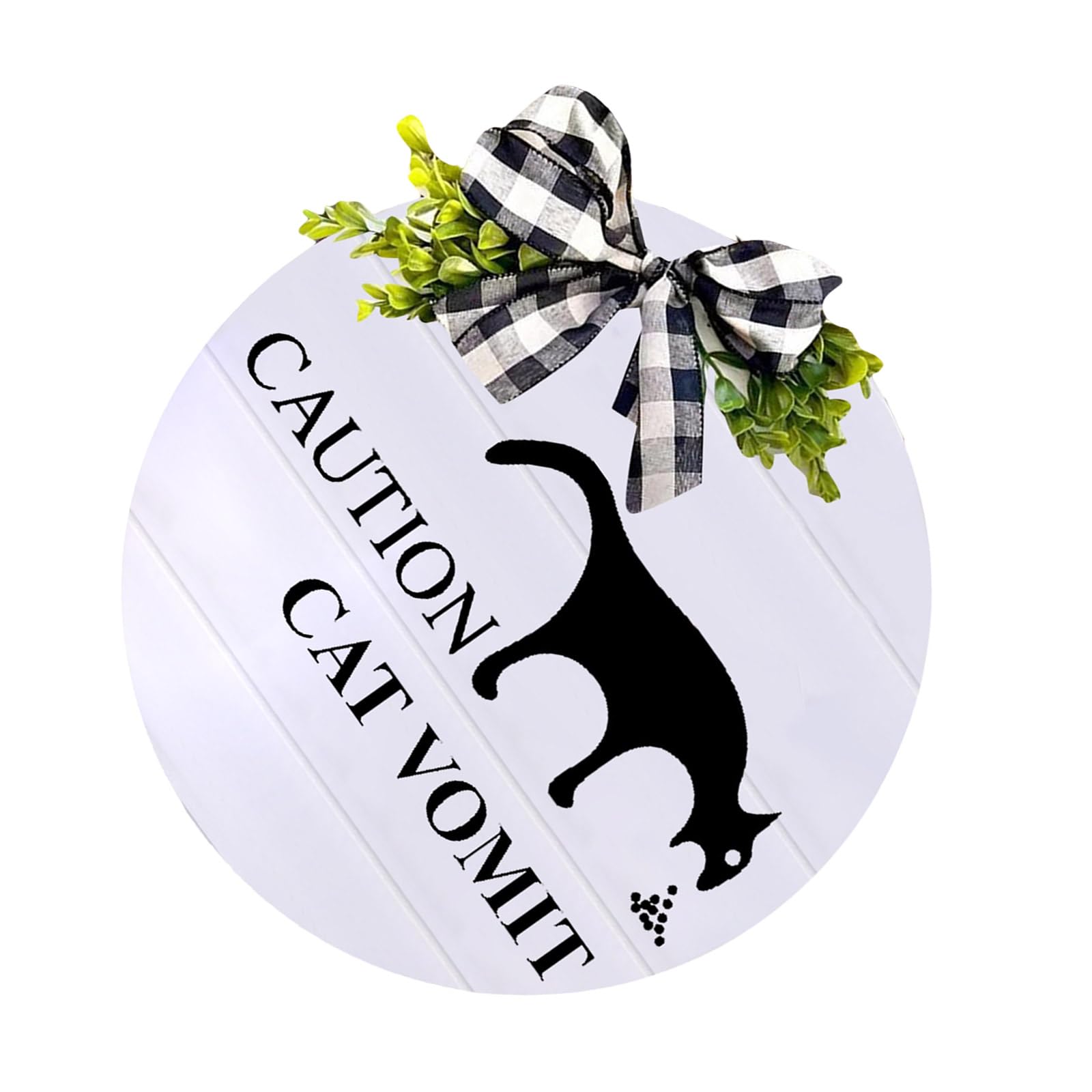 Elnwnnkc Wood Cats Vomit Cautions Sign Cats Vomit Sign for Home and Pet Store Decoration Wood Warning