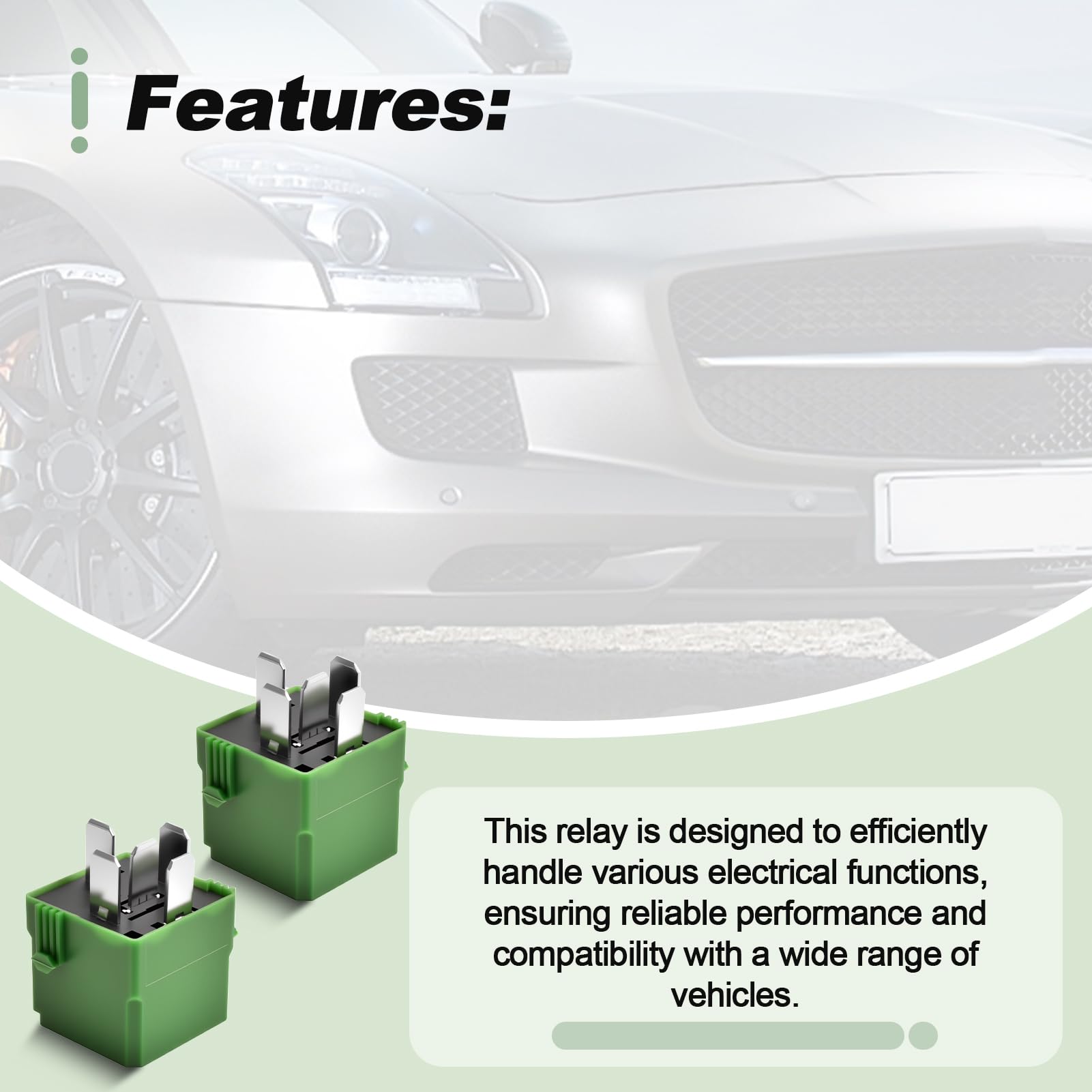 2 relés multifunción automotriz de 5 pines compatibles con Mercedes Benz CLS SLK SLS B200 C300 E350 GL450 G55 S600L ML400 Reemplaza 0009828523 0025427619 00254254223 2319