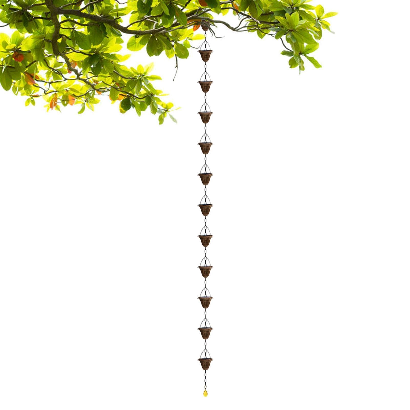 Cadena de lluvia para evitar salpicaduras en el patio con doce copas decorativas