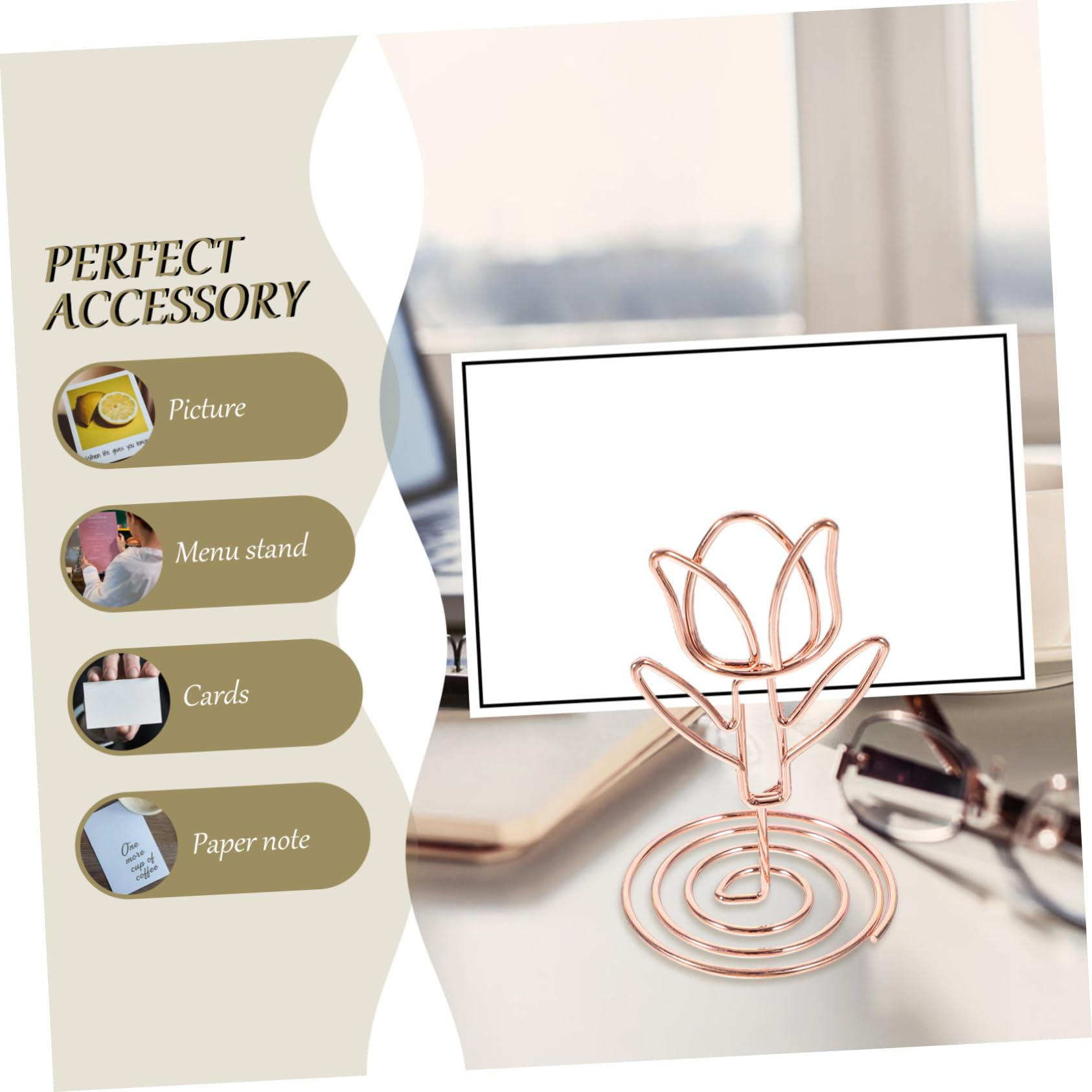 Segnaposto Tulipano In Oro Rosa - Set 20 Pezzi Per Matrimoni E Feste - Foto 3