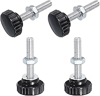 Vista 107 de Uxcell 4 juegos de perillas estriadas con tornillos de pulgar y tuercas, rosca macho métrica M6 x 35 mm, cabeza de plástico de 25 mm, perillas
