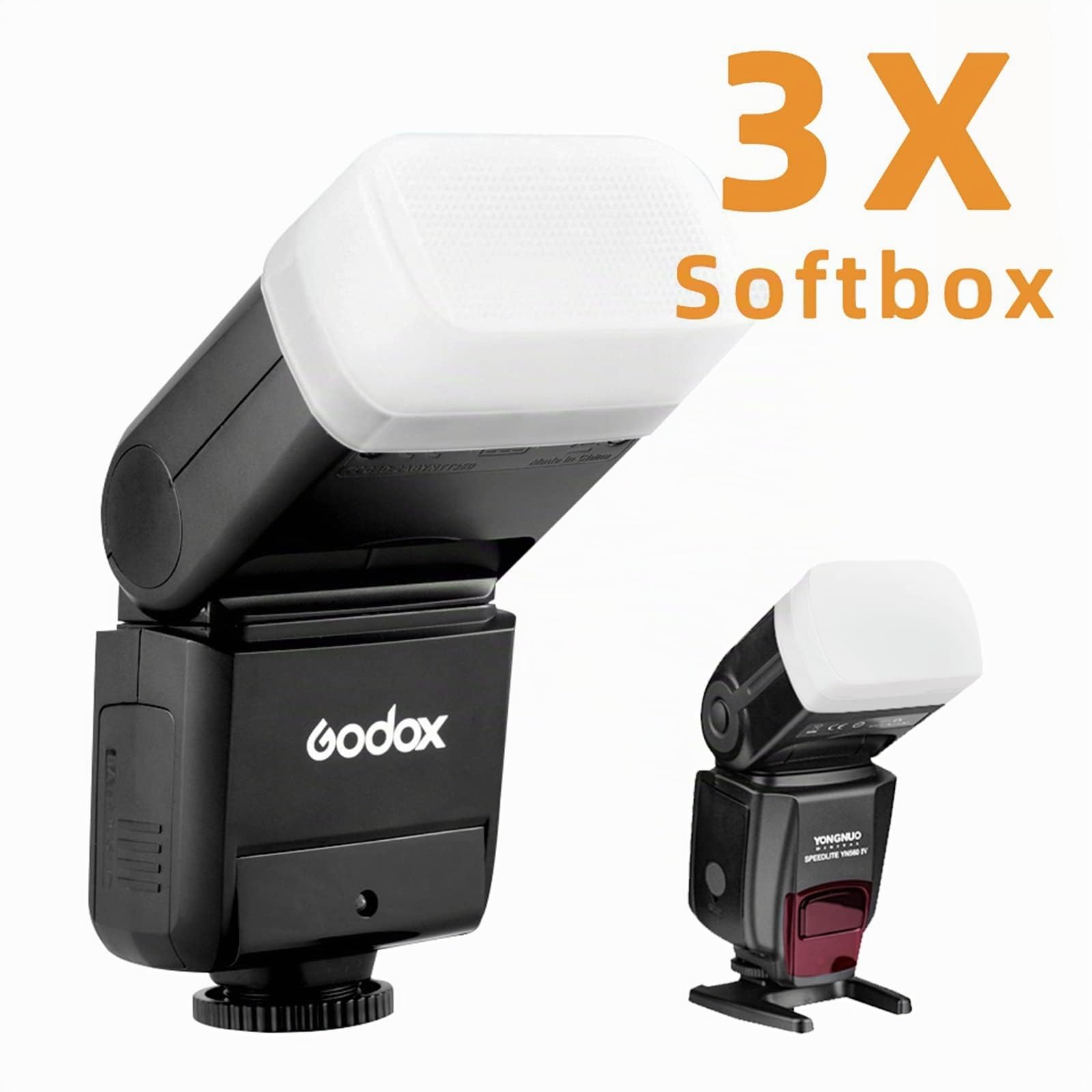 Bounce Diffuseur de Flash pour s'adapter pour Monter Directement à Sabot Flash Godox V860 Tt685 Tt600 (3-Pack Blanc Bounce diffuseurs)
