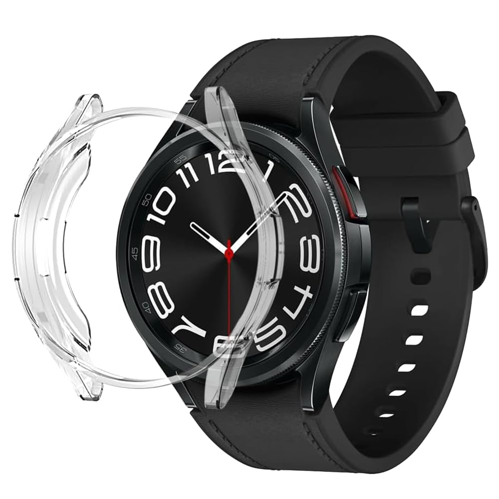 Natural Tactility Shockproof Ultra-Thin Easy to Install Back Protective Soft TPU Case Cover Skin Compatible with Samsung Galaxy Watch 6 Classic 47mm LTE SM-R965U