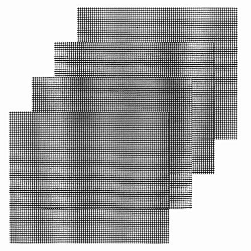 RUONAI 4pcs Non Stick BBQ Grill Mesh Reusable Teflon Grilling Net Barbecue Mat For Grilling Cooking Baking Barbecue 40 X 33cm bbq mat
