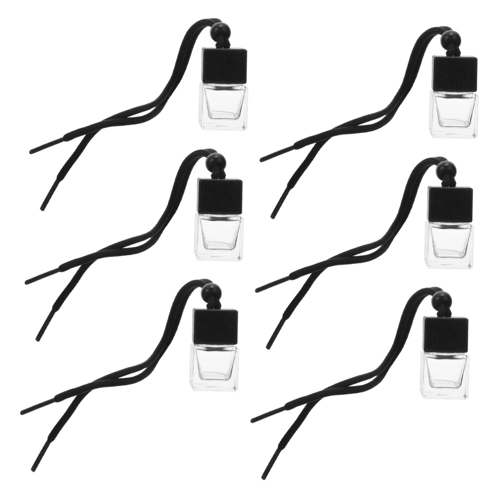ULTECHNOVO Lot De 4 Diffuseurs De Parfum À Suspendre pour Rétroviseur De Voiture 8 ML Contenants De Rangement Vides 6 Pièces X 4