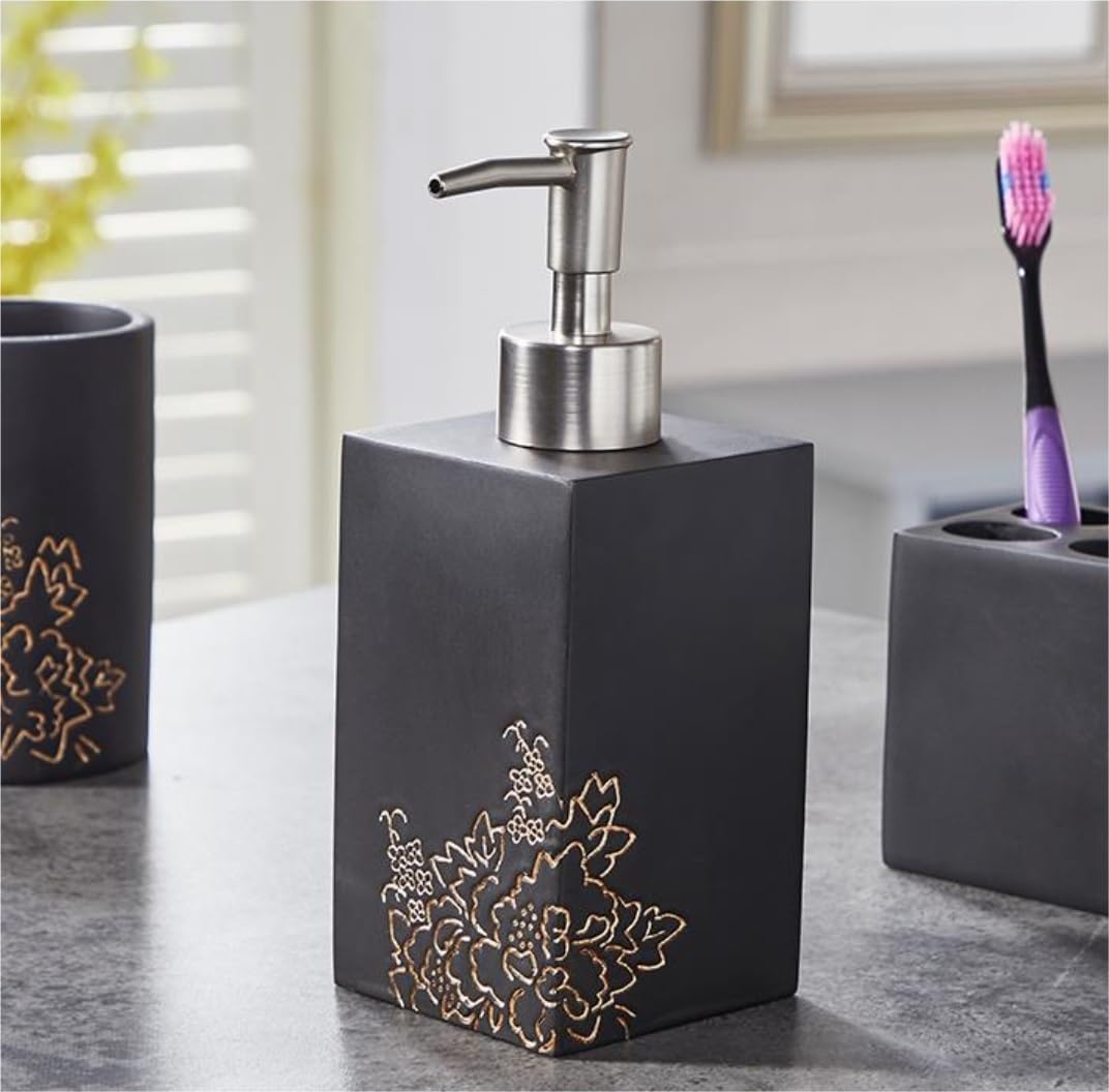 Accesorios De Baño Juego De 6 Accesorios De Baño De Resina, Dispensador De Jabón, Soporte para Cepillo De Dientes, Vaso Y Jabonera Set De Baño Accesorios