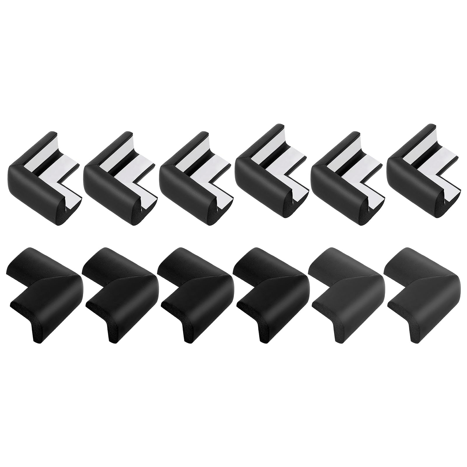 Protections d'angle en mousse de caoutchouc souple durable noire x16