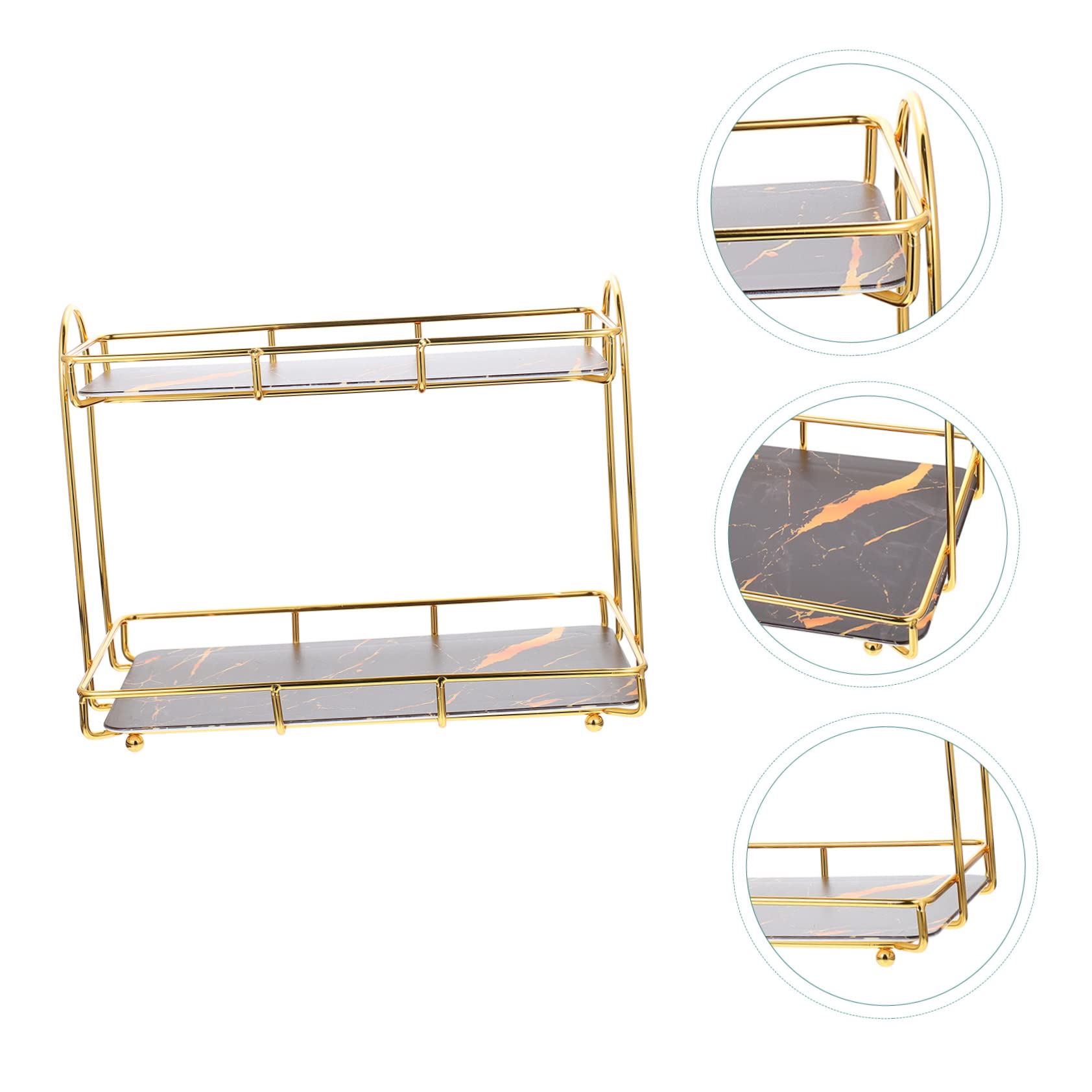 Didiseaon Organizzatore per Cosmetici da Bagno Angolare, Scaffale a 2 Livelli in Ferro Nero, Salvaspazio, Grande Capacità per Lavabo e Piano D’appoggio