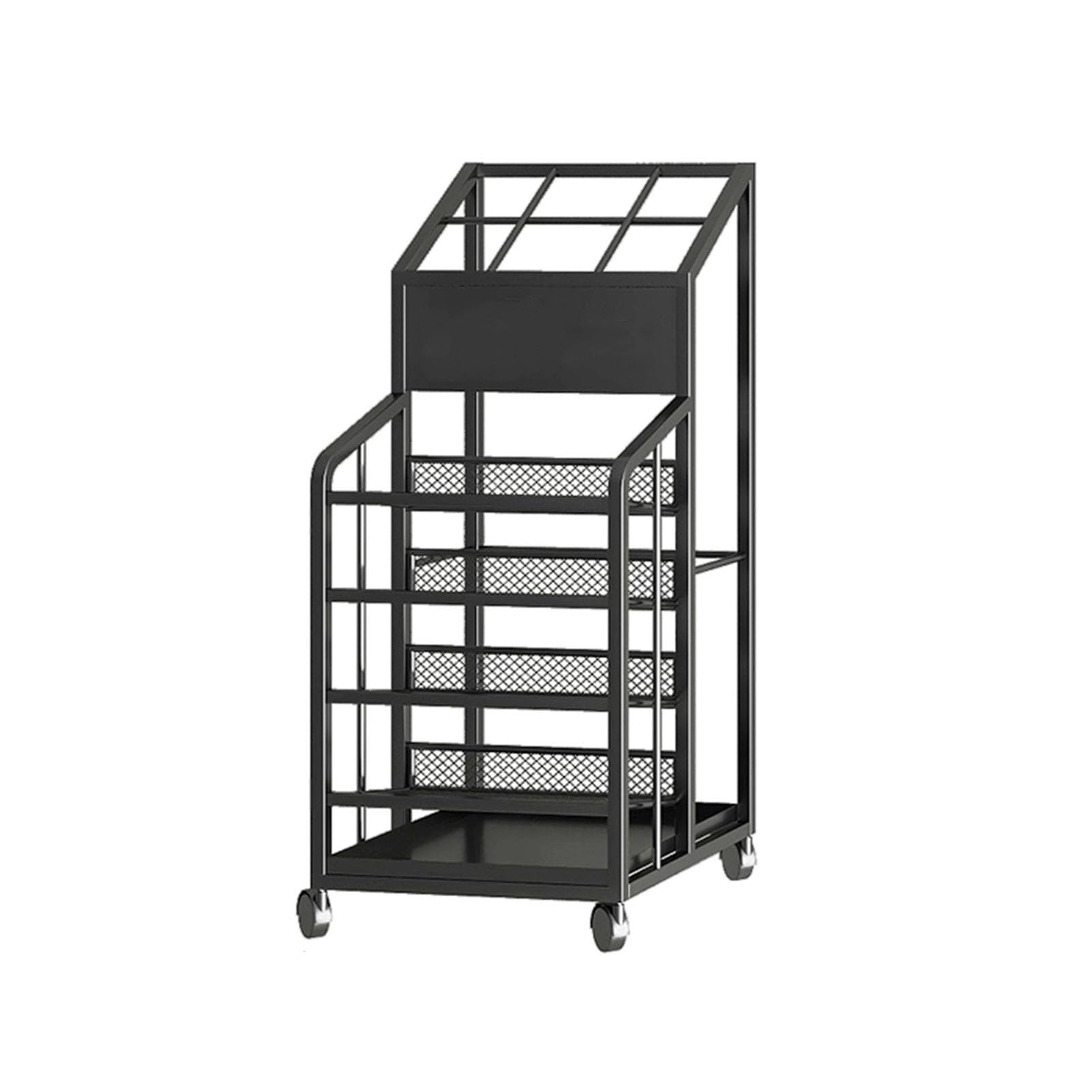 HYLYGFH Large Capacity Umbrella Stand with Wheels and Removable Drip Tray for Entryway Office HomeStylish Black Design (48x32x70cm)