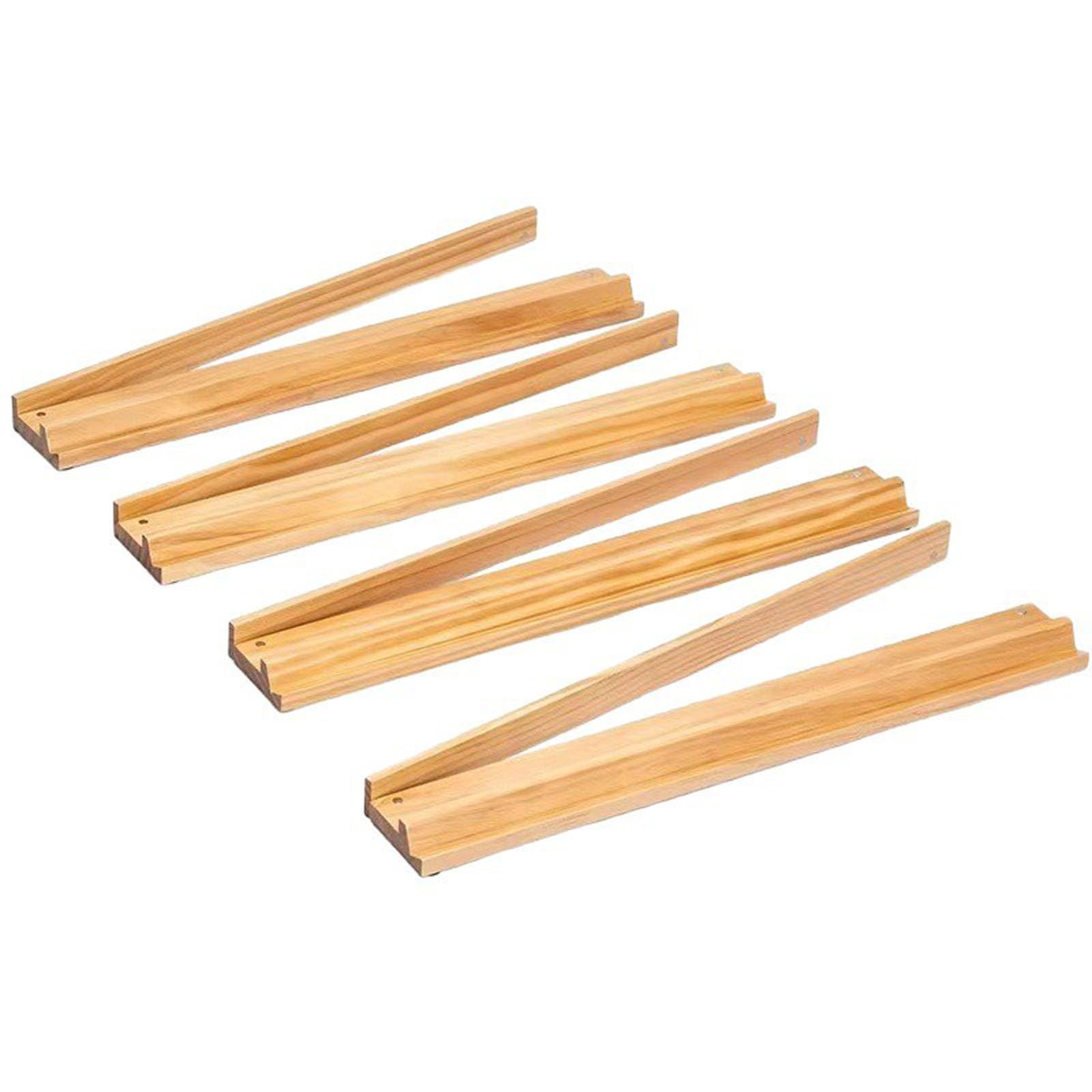 Juego de 4 estantes de madera natural para mahjong con empujador para reuniones familiares, juegos nocturnos y viajes, juego de azulejos de Mahjong, accesorios para juegos en casa