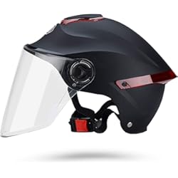 Casco Trail Silencioso Galatée Casco de Motocicleta con Visera, Adecuado para ciclomotores, Scooters, cruceros, Pase la Prueba de colisión para Cumplir con la Seguridad Vial