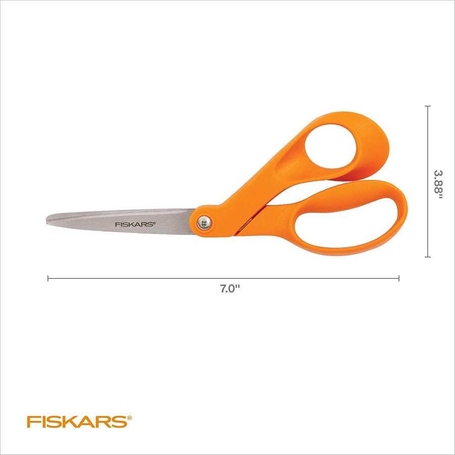 Fiskars Petite Original Orange-Handled Scissors, Crafting and Sewing Stainless Steel Scissors for Smaller Hands, Ergonomic Handle, Paper and Fabric Supplies for Office, Arts, and Crafts - image 6